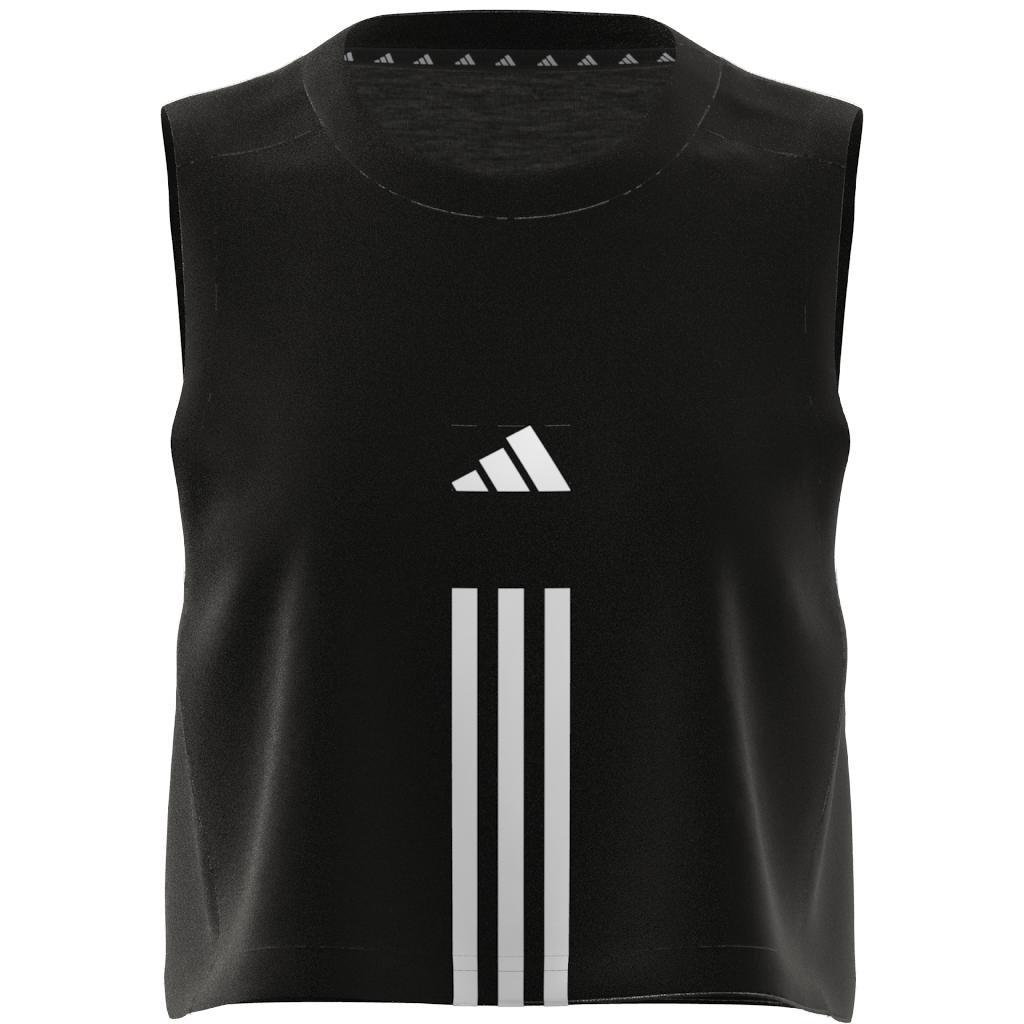 Women Train Essentials Train Cotton 3-Stripes Crop Tank Top, Black, A701_ONE, large image number 15