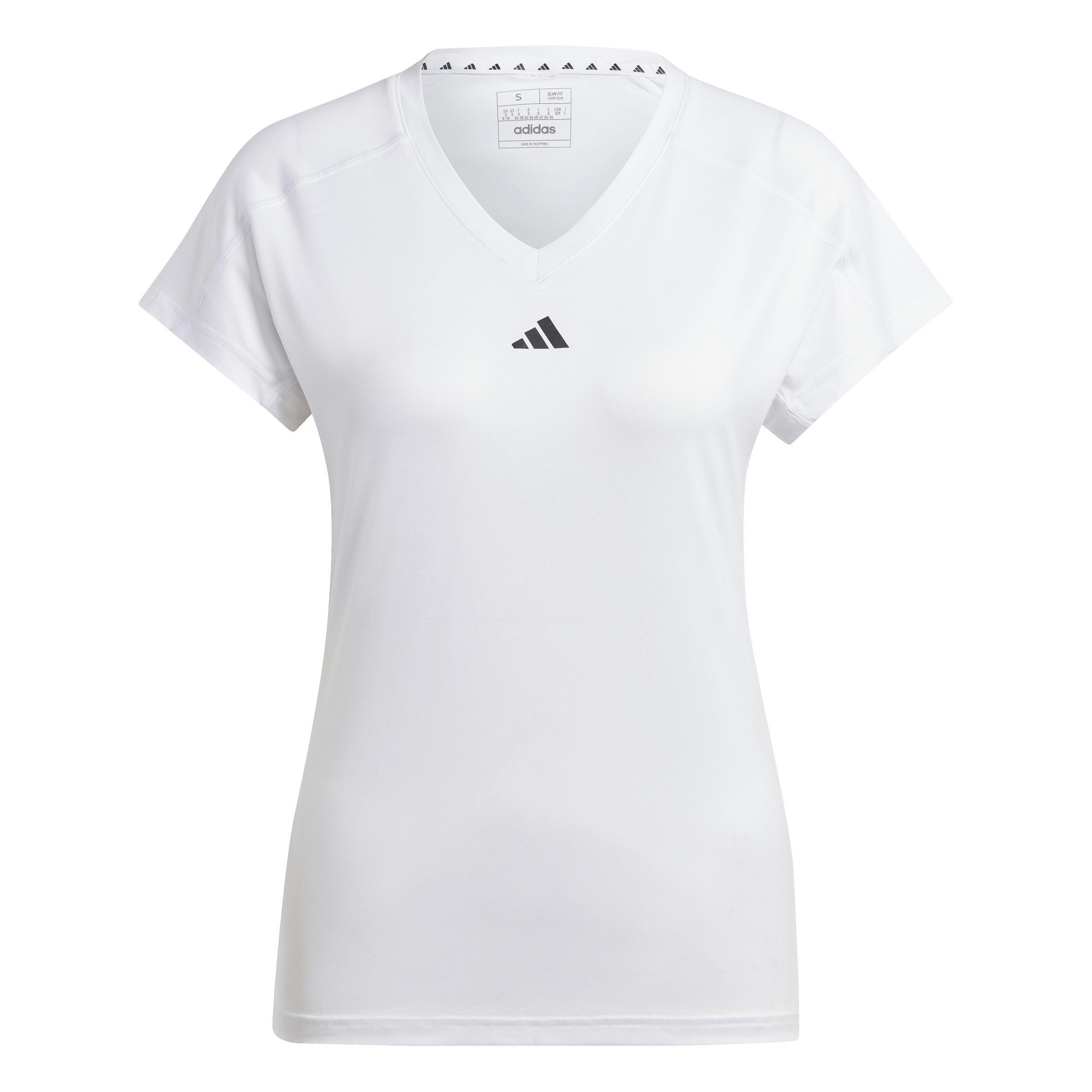 AEROREADY Train Essentials Minimal Branding V-Neck T-Shirt, White, A701_ONE, large image number 0