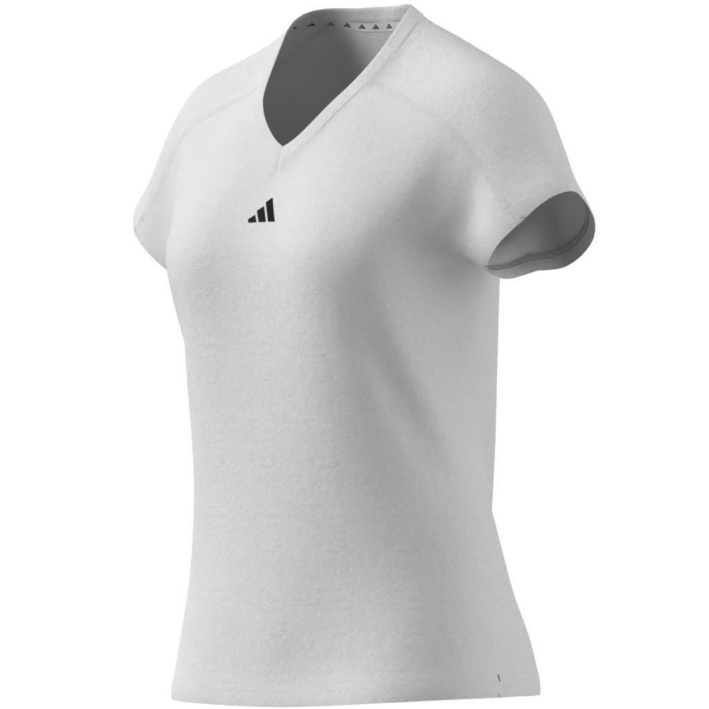 AEROREADY Train Essentials Minimal Branding V-Neck T-Shirt, White, A701_ONE, large image number 4