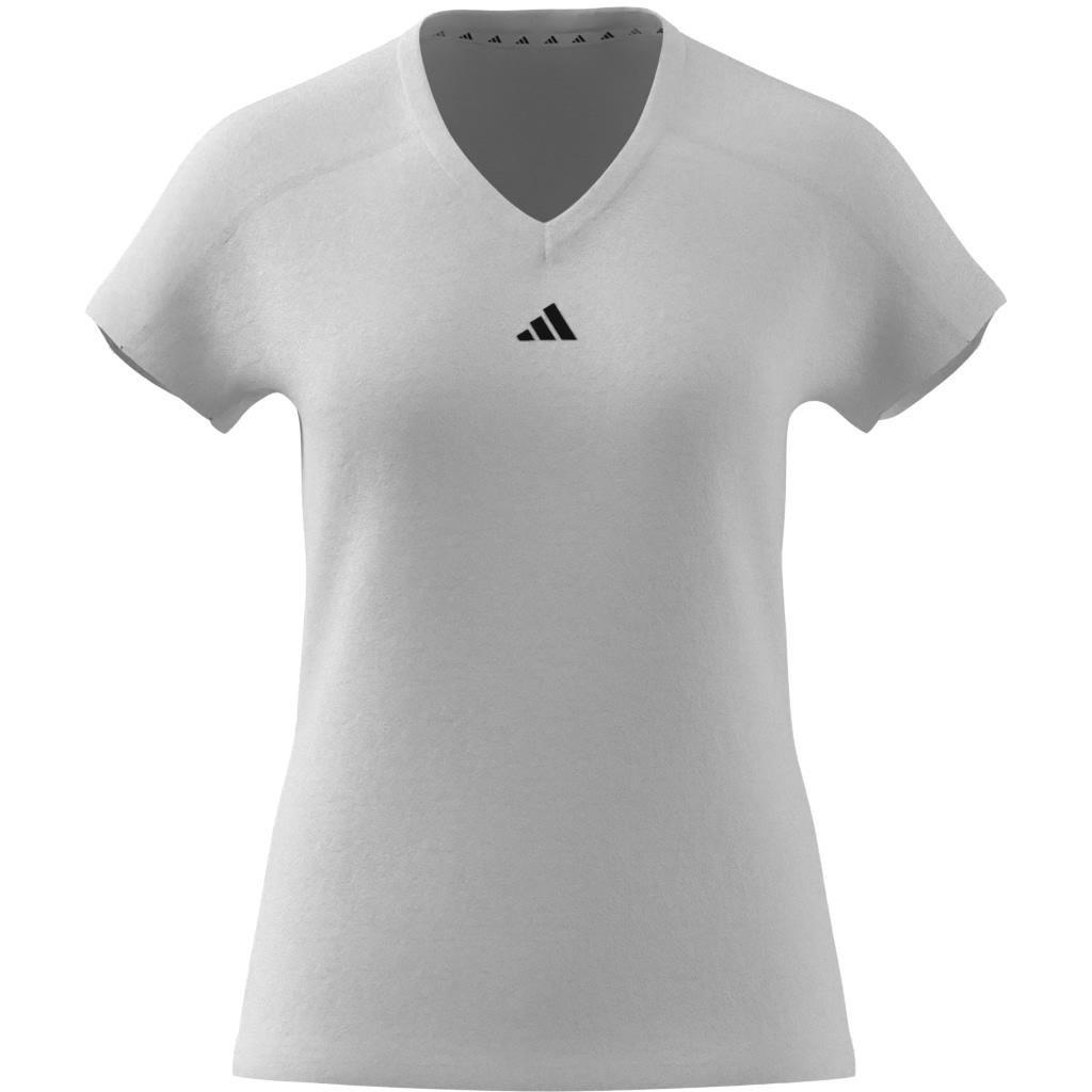 AEROREADY Train Essentials Minimal Branding V-Neck T-Shirt, White, A701_ONE, large image number 7