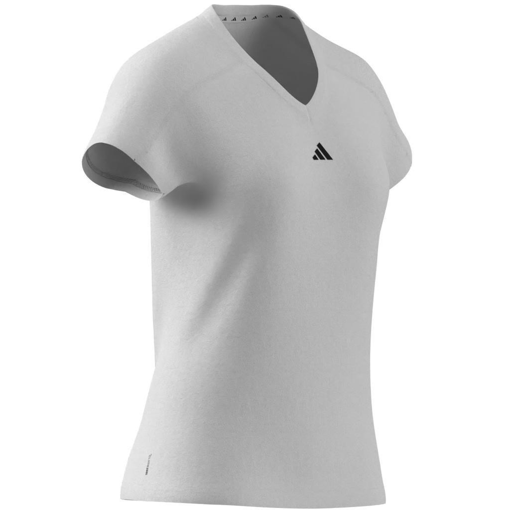 AEROREADY Train Essentials Minimal Branding V-Neck T-Shirt, White, A701_ONE, large image number 8