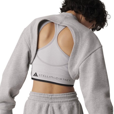 Women Adidas Truecasuals Cropped Sweatshirt, Grey, A701_ONE, large image number 2