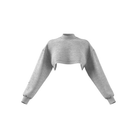 Women Adidas Truecasuals Cropped Sweatshirt, Grey, A701_ONE, large image number 11
