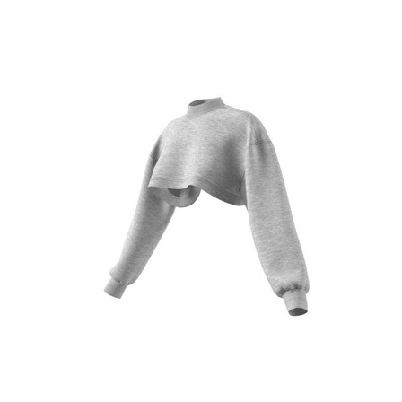 Women Adidas Truecasuals Cropped Sweatshirt, Grey, A701_ONE, large image number 18