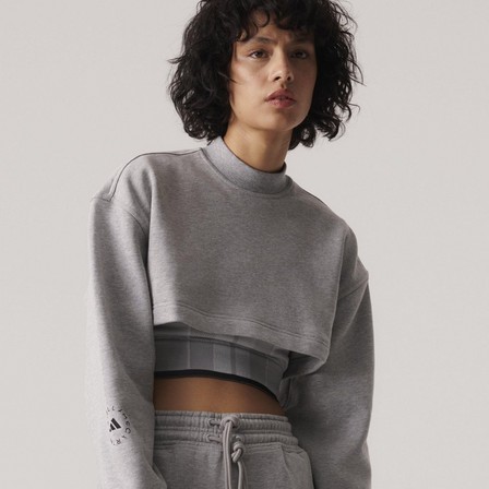 Women Adidas Truecasuals Cropped Sweatshirt, Grey, A701_ONE, large image number 21