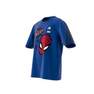Kids Boys Adidas X Marvel Spider-Man T-Shirt Team, Blue, A701_ONE, thumbnail image number 6