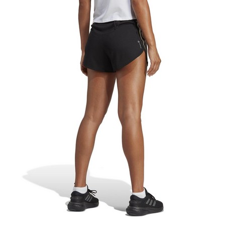 Women Run Icons 3-Stripes Low Carbon Running Shorts, Black, A701_ONE, large image number 2