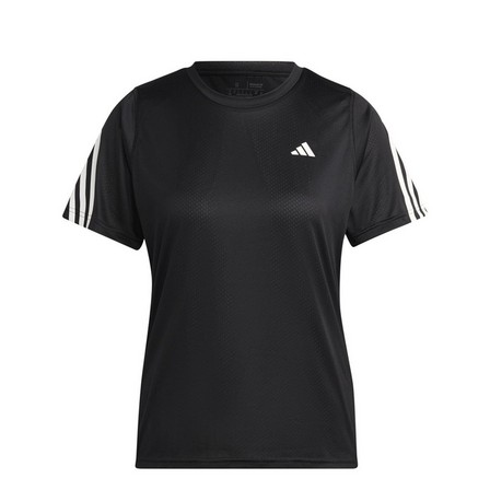 Women Run Icons 3-Stripes Low-Carbon Running T-Shirt, Black, A701_ONE, large image number 2