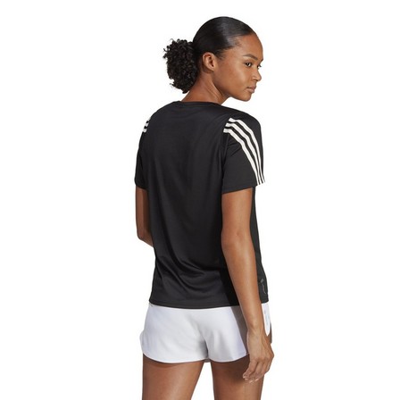 Women Run Icons 3-Stripes Low-Carbon Running T-Shirt, Black, A701_ONE, large image number 3