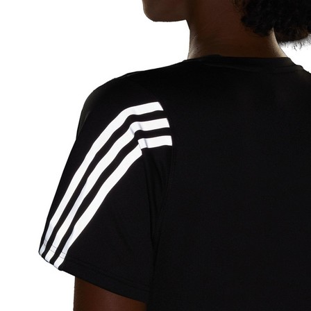 Women Run Icons 3-Stripes Low-Carbon Running T-Shirt, Black, A701_ONE, large image number 5