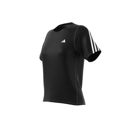 Women Run Icons 3-Stripes Low-Carbon Running T-Shirt, Black, A701_ONE, large image number 8
