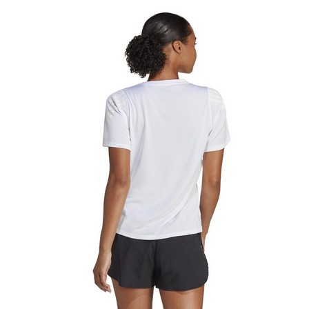 Women Run Icons 3-Stripes Low-Carbon Running T-Shirt, White, A701_ONE, large image number 2