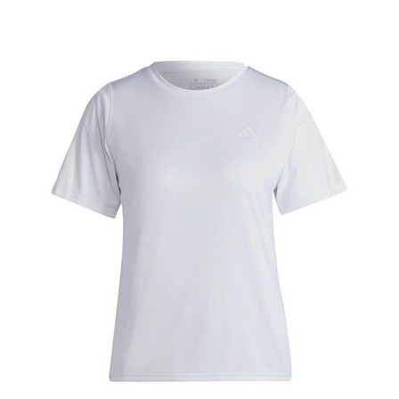 Women Run Icons 3-Stripes Low-Carbon Running T-Shirt, White, A701_ONE, large image number 4
