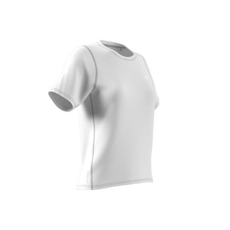 Women Run Icons 3-Stripes Low-Carbon Running T-Shirt, White, A701_ONE, large image number 6