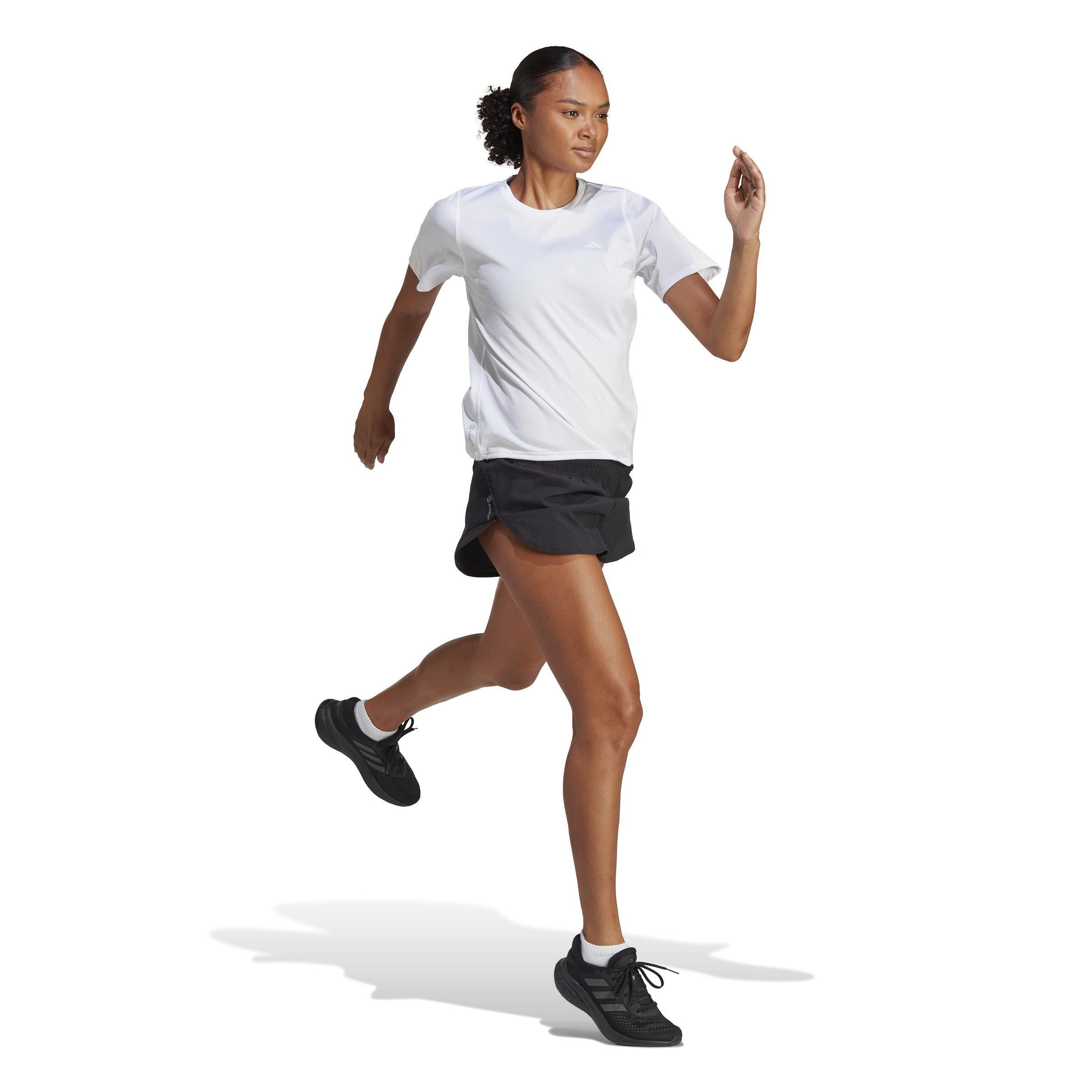 Women Run Icons 3-Stripes Low-Carbon Running T-Shirt, White, A701_ONE, large image number 13