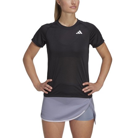 Women Club Tennis T-Shirt, Black, A701_ONE, large image number 1