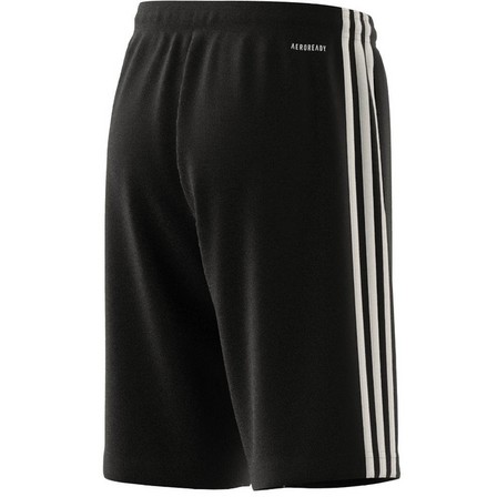 Kids Unisex Train Essentials Aeroready 3-Stripes Shorts, Black, A701_ONE, large image number 7