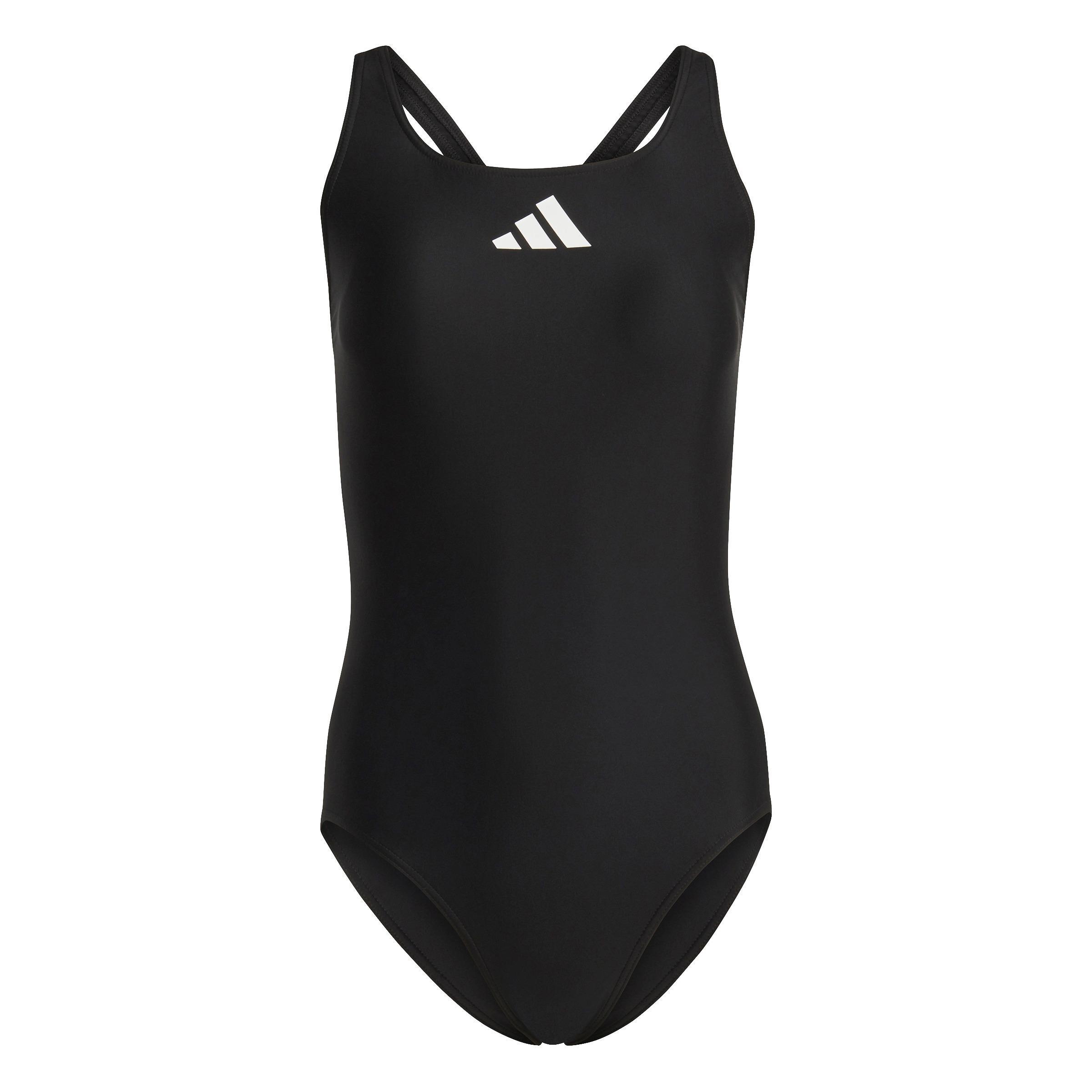 Women 3 Bar Logo Swimsuit, Black, A701_ONE, large image number 1