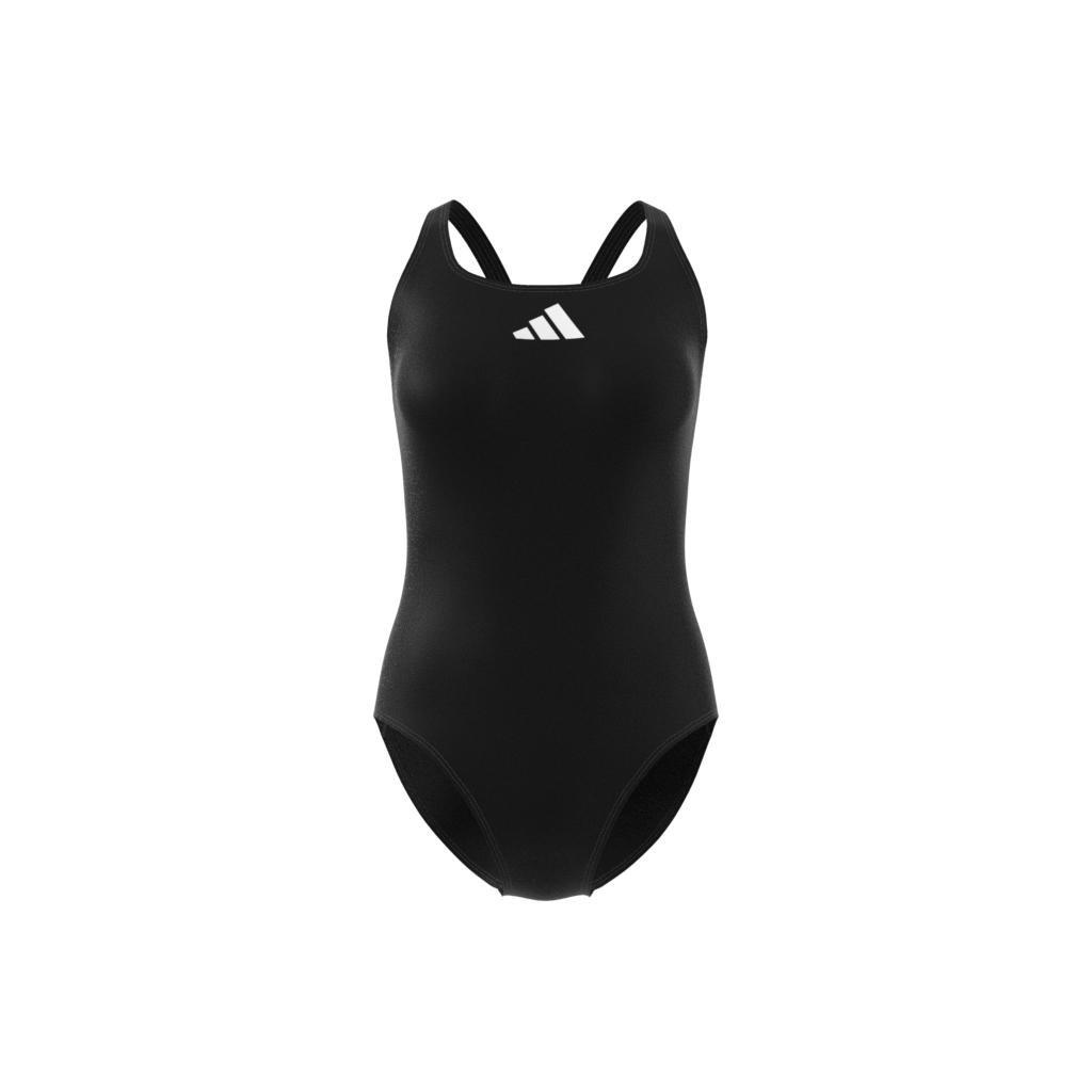 Women 3 Bar Logo Swimsuit, Black, A701_ONE, large image number 10