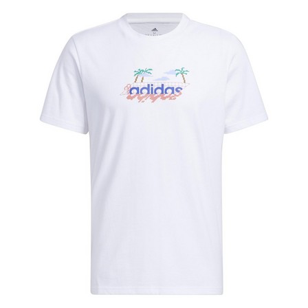Men Linear Beach-Bit Short Sleeve Graphic T-Shirt, White, A701_ONE, large image number 2