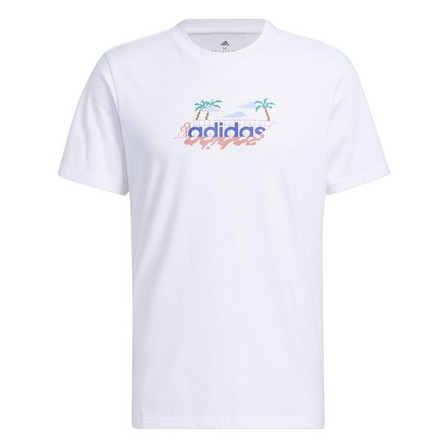 Men Linear Beach-Bit Short Sleeve Graphic T-Shirt, White, A701_ONE, large image number 12