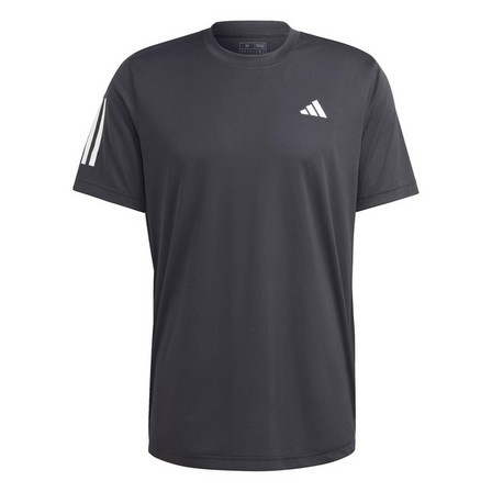 Men Club 3-Stripes Tennis T-Shirt, Black, A701_ONE, large image number 2