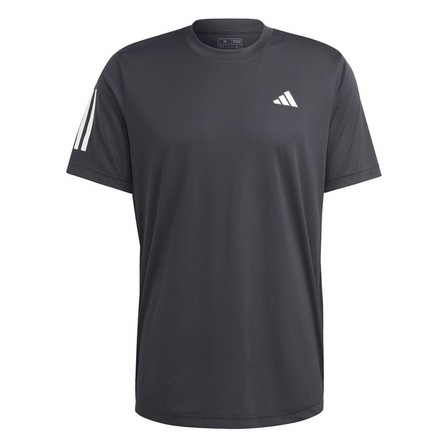 Men Club 3-Stripes Tennis T-Shirt, Black, A701_ONE, large image number 3