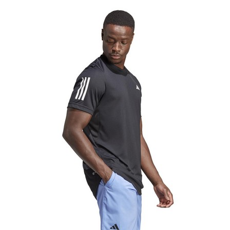 Men Club 3-Stripes Tennis T-Shirt, Black, A701_ONE, large image number 11