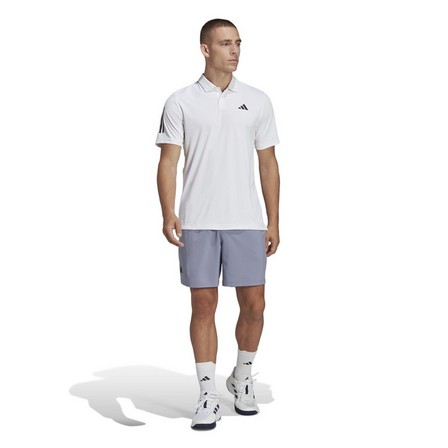 Men Club 3-Stripes Tennis Polo Shirt, White, A701_ONE, large image number 0