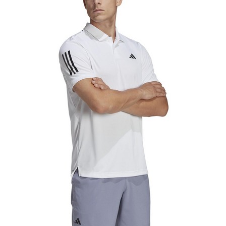 Men Club 3-Stripes Tennis Polo Shirt, White, A701_ONE, large image number 1