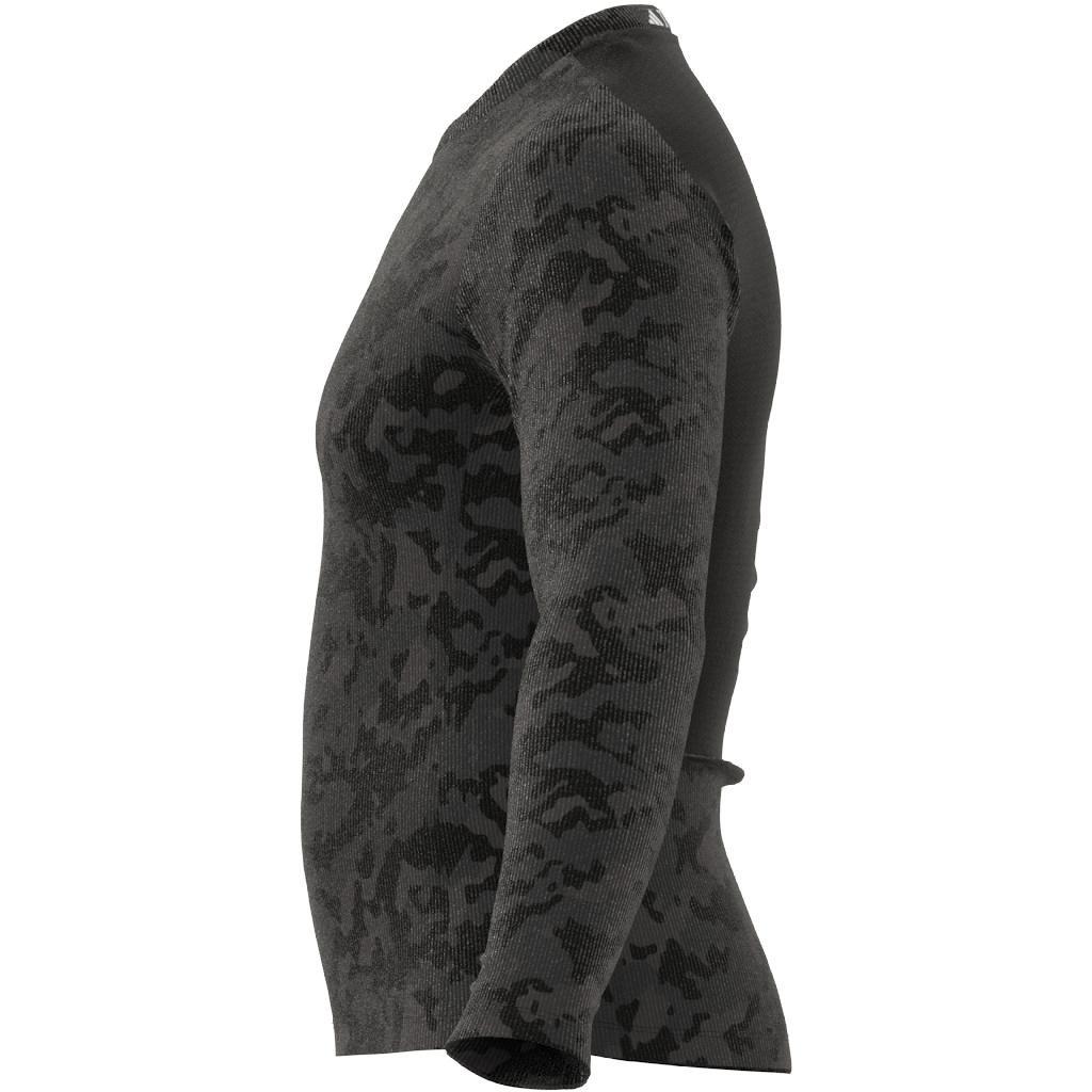 Men Techfit Allover Print Training Long-Sleeve Top, Black, A701_ONE, large image number 8