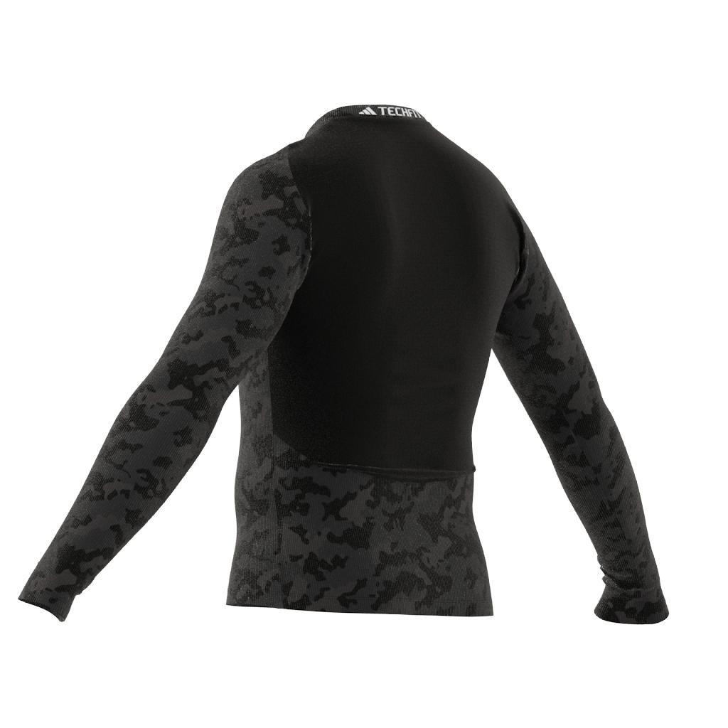 Men Techfit Allover Print Training Long-Sleeve Top, Black, A701_ONE, large image number 11