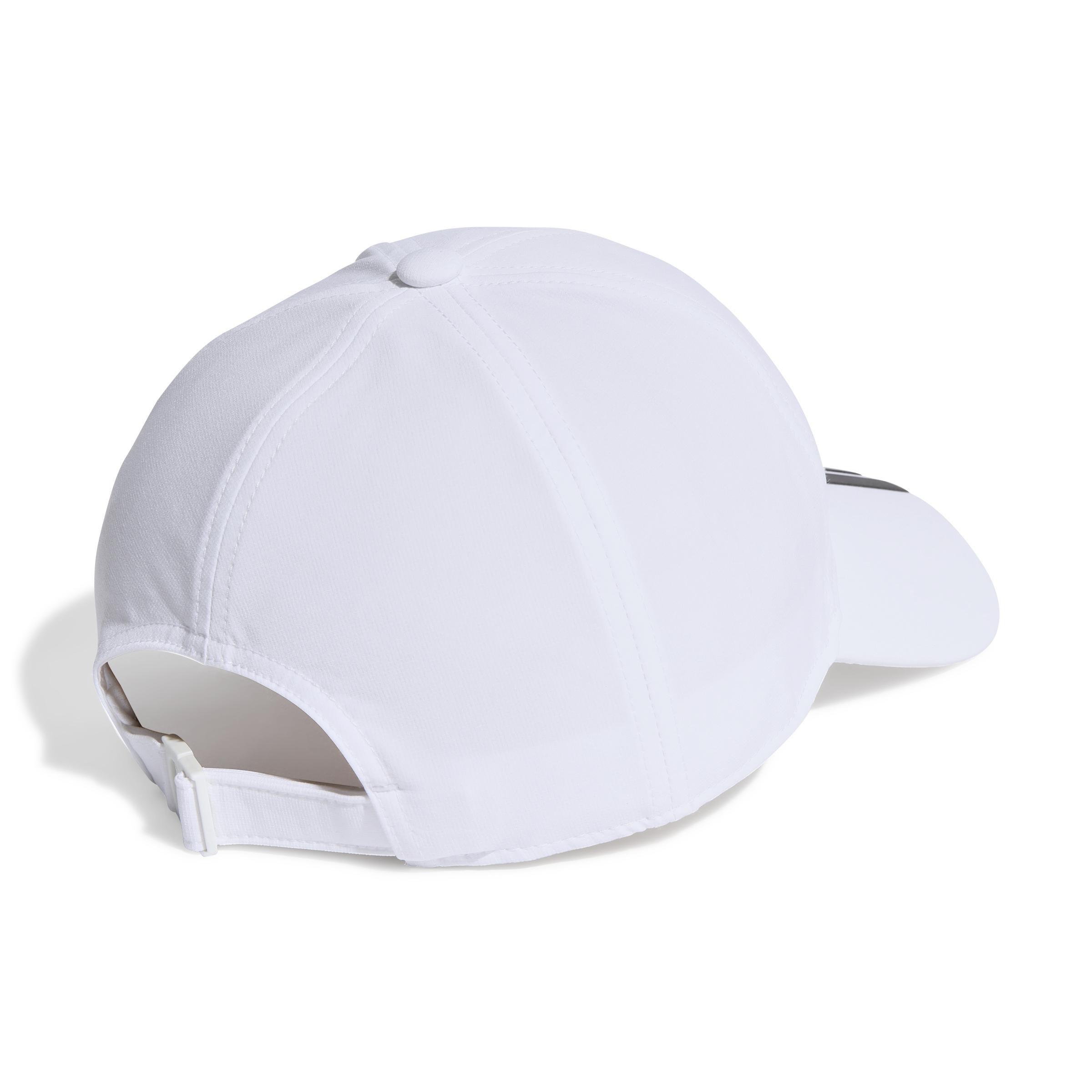 Unisex 3-Stripes AEROREADY Running Training Baseball Cap, White, A701_ONE, large image number 1