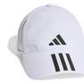 Unisex 3-Stripes Aeroready Running Training Baseball Cap, White, A701_ONE, thumbnail image number 2