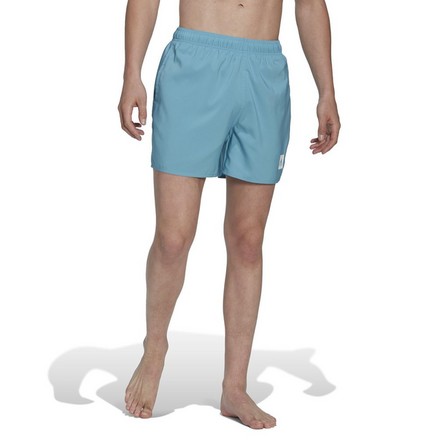 adidas - Men Short Length Solid Swim Shorts, Blue