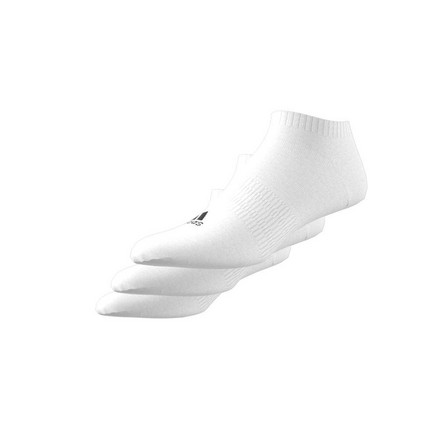 Unisex Cushioned Low-Cut Socks 3 Pairs, White, A701_ONE, large image number 2