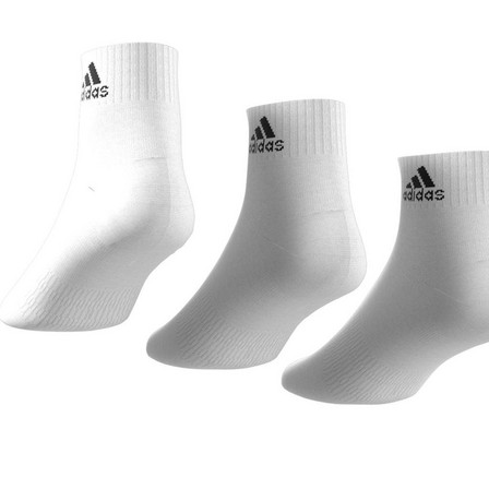Unisex Cushioned Sportswear Ankle Socks 3 Pairs, White, A701_ONE, large image number 1