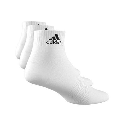 Unisex Cushioned Sportswear Ankle Socks 3 Pairs, White, A701_ONE, large image number 3
