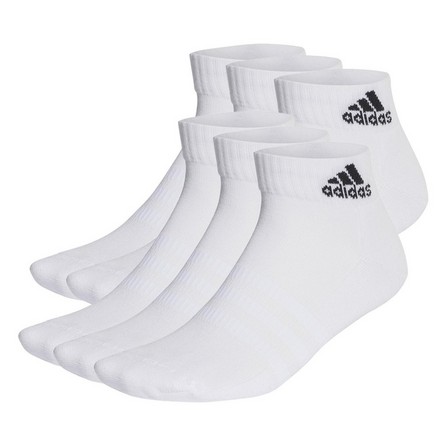 Unisex Cushioned Sportswear Ankle Socks 6 Pairs, White, A701_ONE, large image number 1