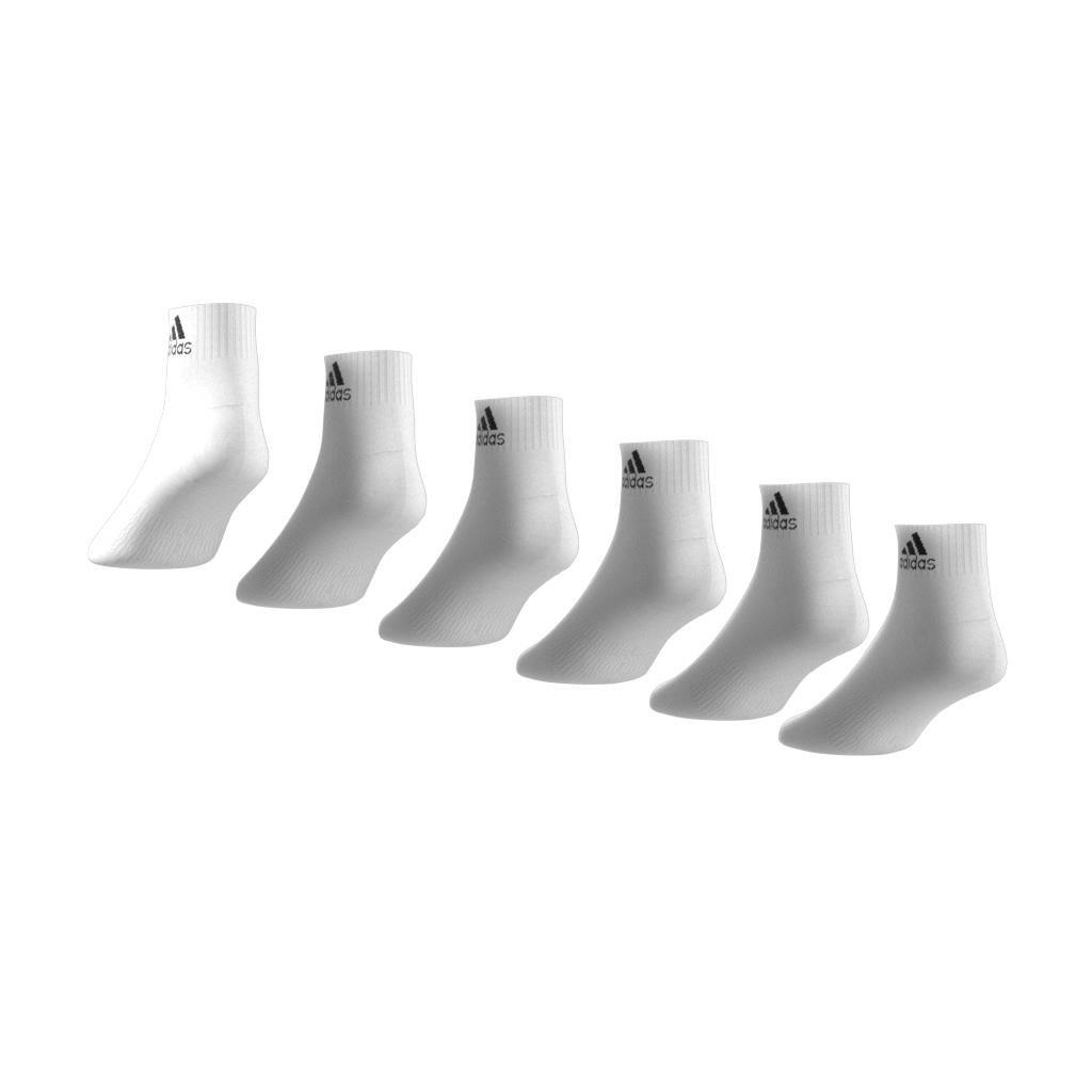 Unisex Cushioned Sportswear Ankle Socks 6 Pairs, White, A701_ONE, large image number 1