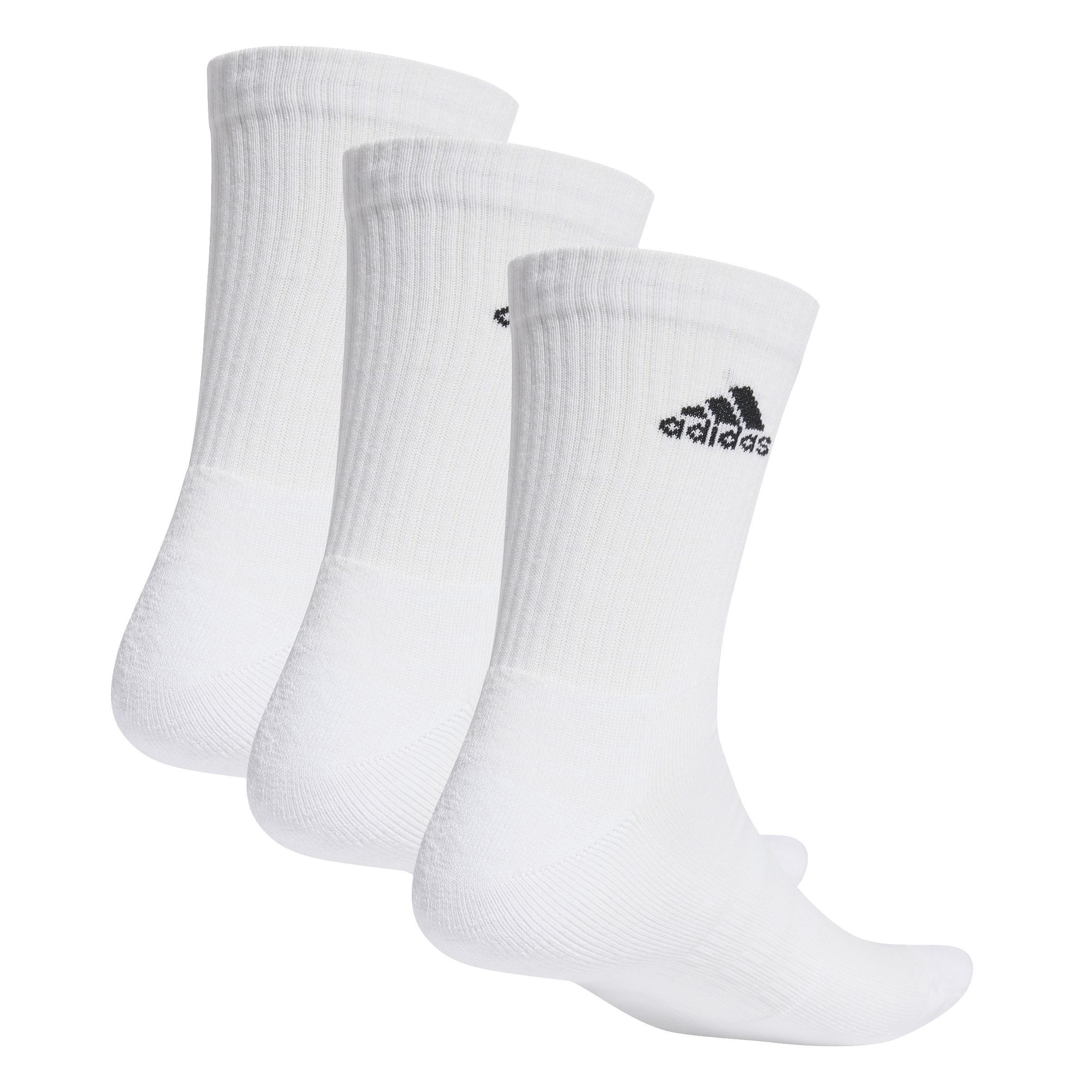 Unisex Cushioned Crew Socks 3 Pairs, White, A701_ONE, large image number 0