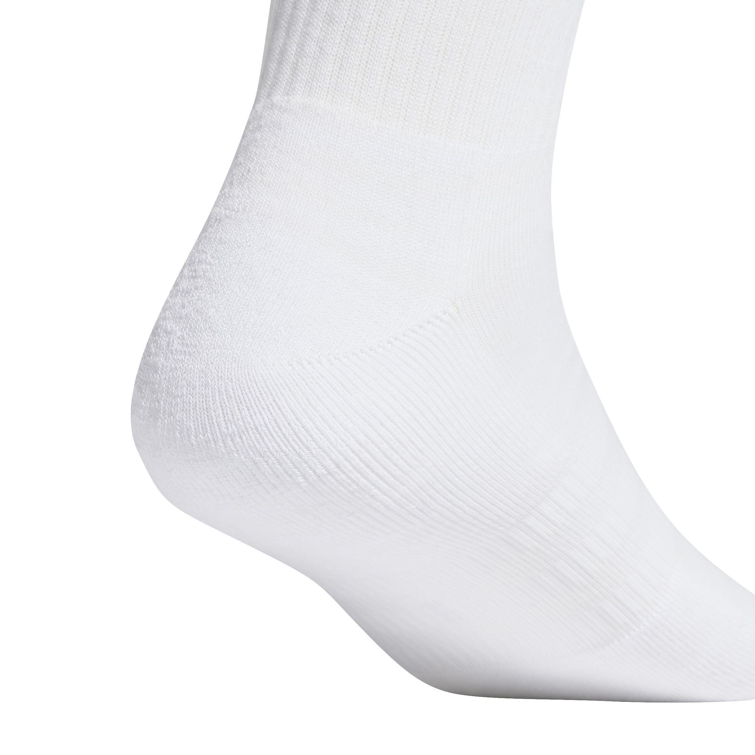 Unisex Cushioned Crew Socks 3 Pairs, White, A701_ONE, large image number 1