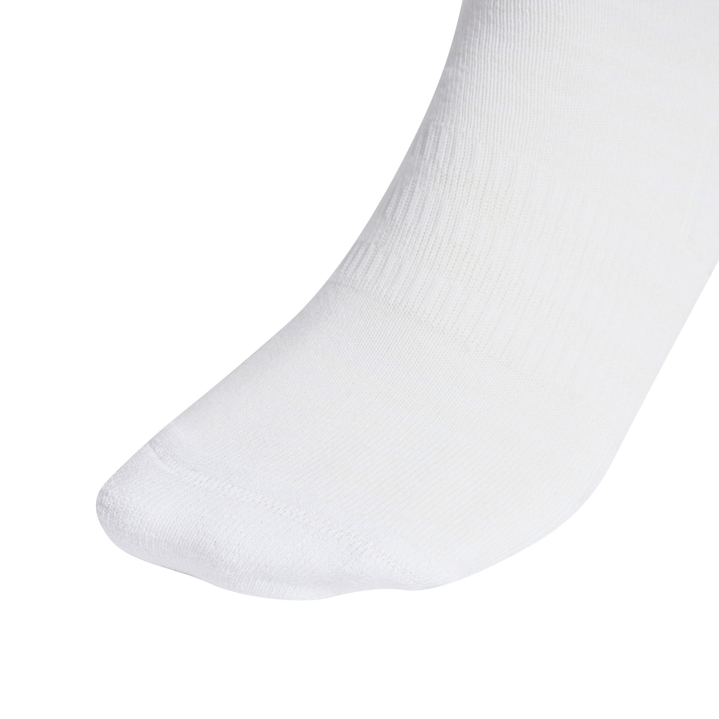 Unisex Cushioned Crew Socks 3 Pairs, White, , large image number 2