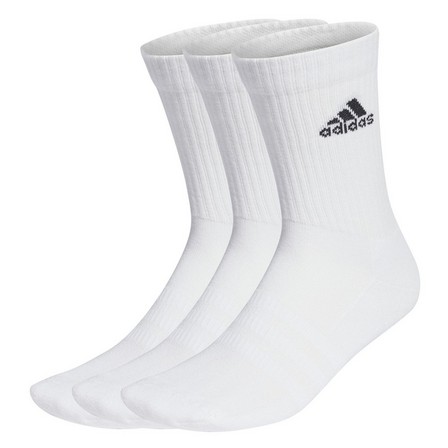 Unisex Cushioned Crew Socks 3 Pairs, White, A701_ONE, large image number 7