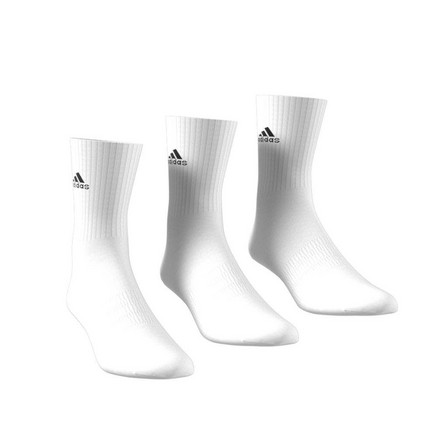 Unisex Cushioned Crew Socks 3 Pairs, White, A701_ONE, large image number 8