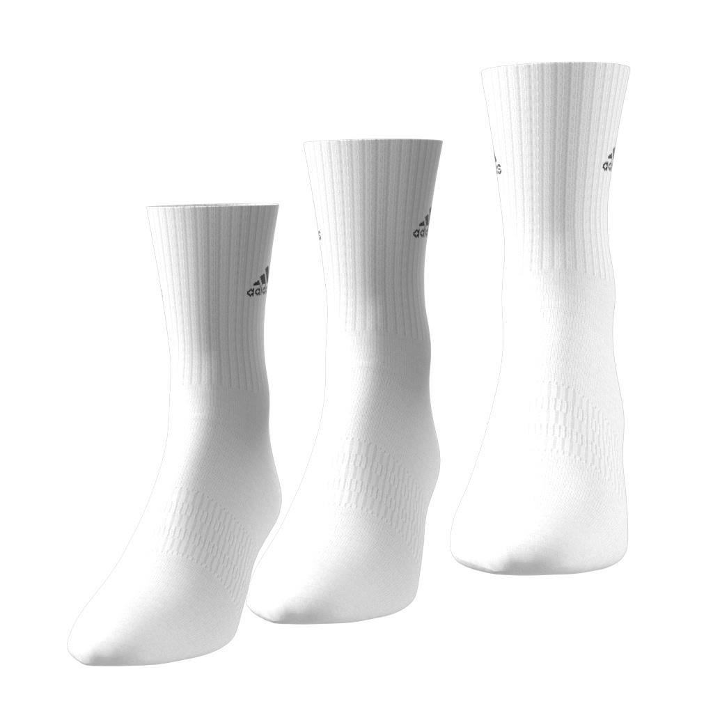 Unisex Cushioned Crew Socks 3 Pairs, White, A701_ONE, large image number 8
