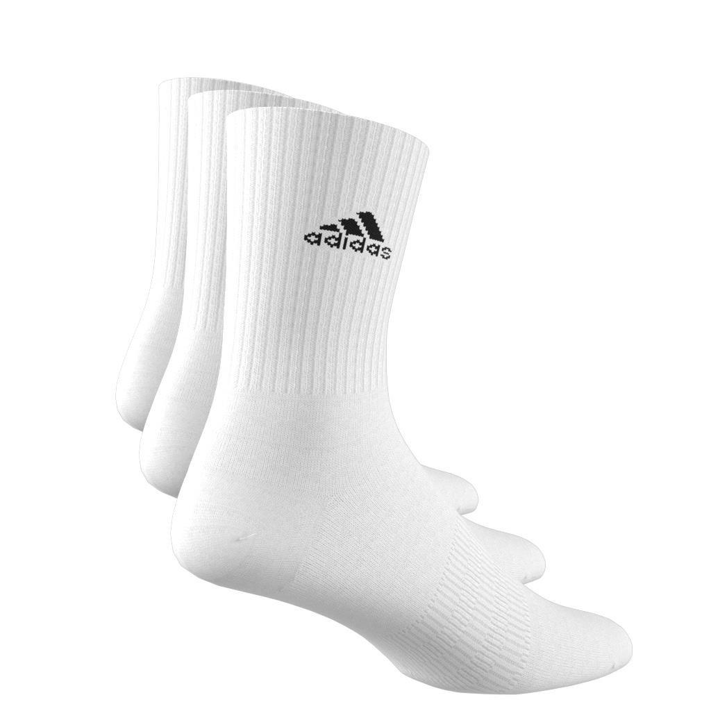 Unisex Cushioned Crew Socks 3 Pairs, White, , large image number 9
