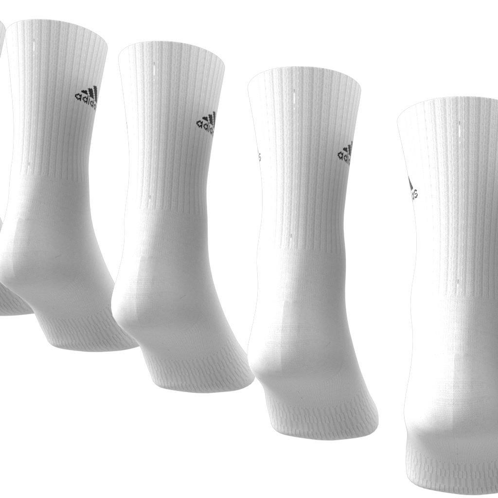 Unisex Cushioned Sportswear Crew Socks 6 Pairs, White, A701_ONE, large image number 0