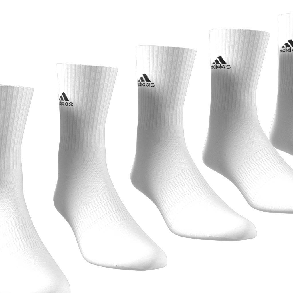 Unisex Cushioned Sportswear Crew Socks 6 Pairs, White, A701_ONE, large image number 1