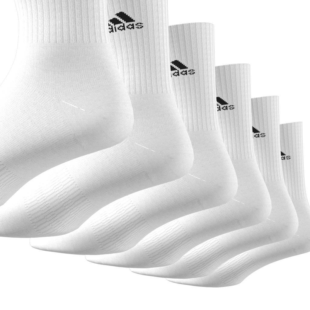 Unisex Cushioned Sportswear Crew Socks 6 Pairs, White, , large image number 2